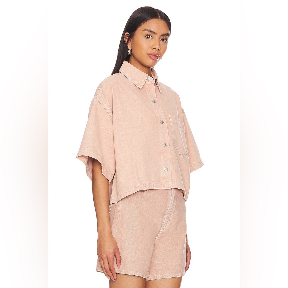 NWT AGOLDE - Rona Box Shirt in Pink Salt - Picture 3 of 8